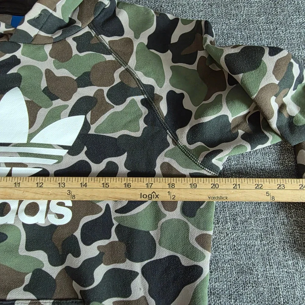 Adidas Originals Camo Trefoil Hoodie Mens Small Green Pullover BS4952 2017